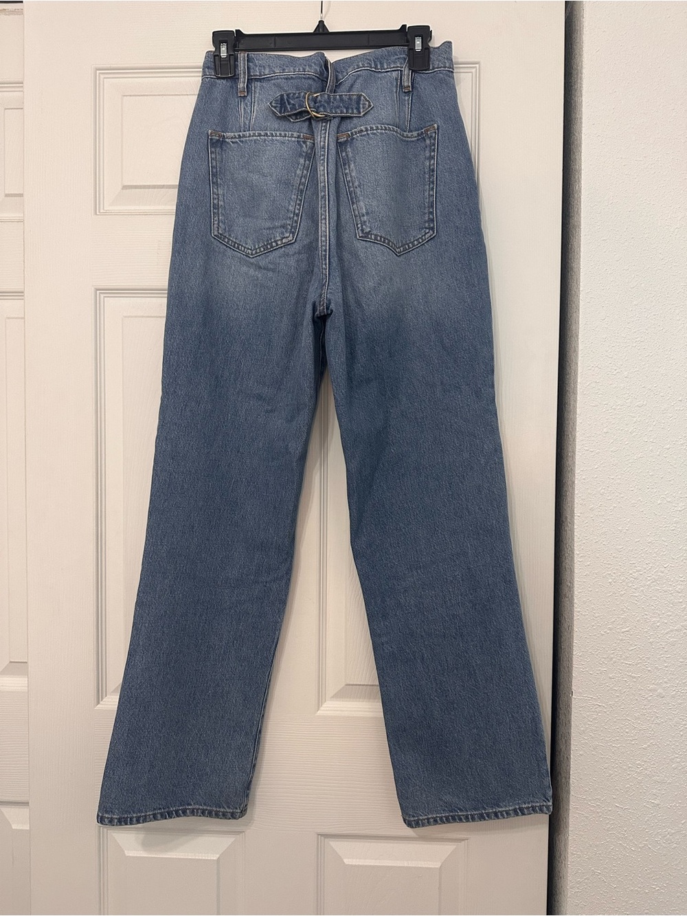 Triarchy Buckle Back Cinch Jeans Straight Leg Medium Wash Sz 28